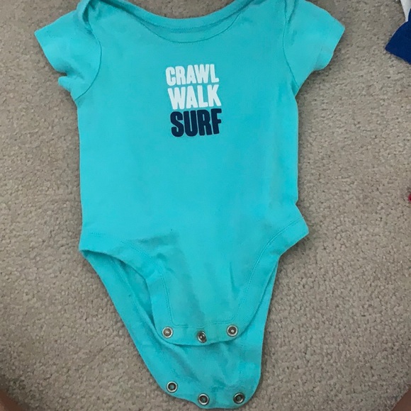 crawl,walk,surf one piece button up (0-3 months) - Picture 1 of 2